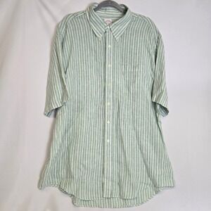 Brooks Brothers 346 100% Linen Original Polo Shirt Striped Short Sleeve XL